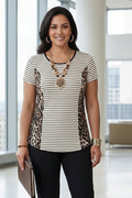 Striped & Leopard Contrast Tank – Size XL
