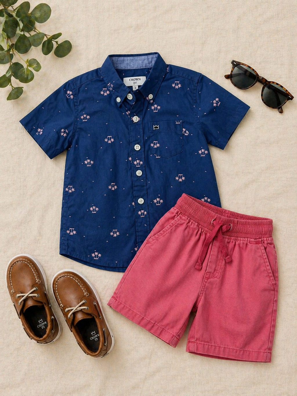 The Island Explorer Button-Down & Shorts Set - Size 2T