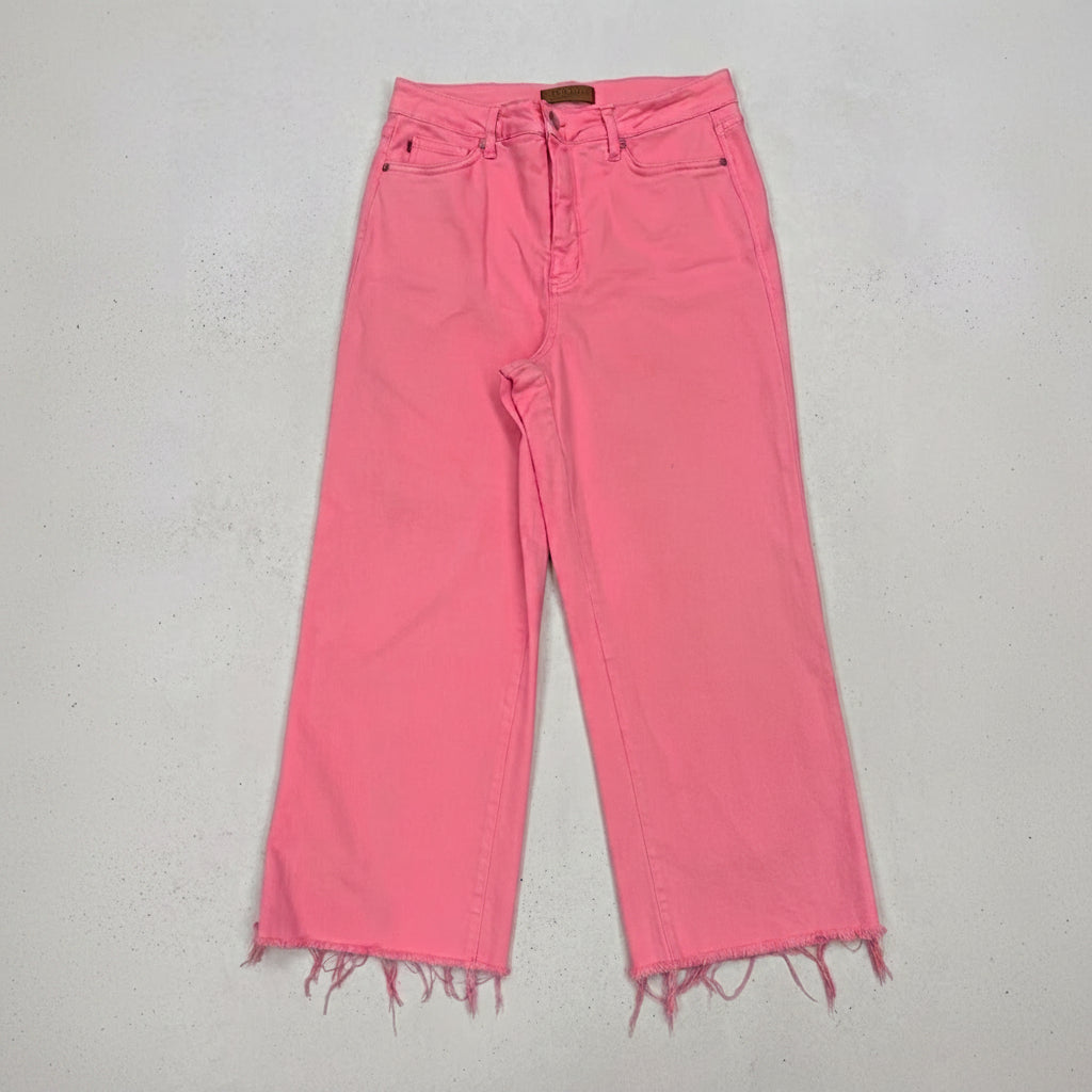 Judy Blue High-Rise Garment Dyed Wide-Leg – Bubblegum Pink - Womens size 13