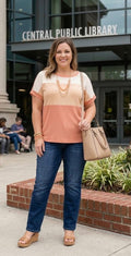 The Canyon Sunset Ribbed Top & Flex-Denim Set - Size (T) 2Xl (B)2XL