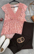The Willow Bloom Ruffle Blouse - Size Medium