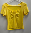 Bright Yellow Fitted Womens Top