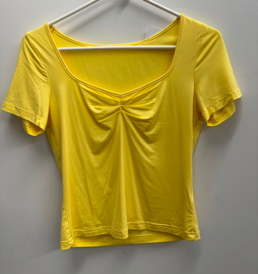 Bright Yellow Fitted Womens Top