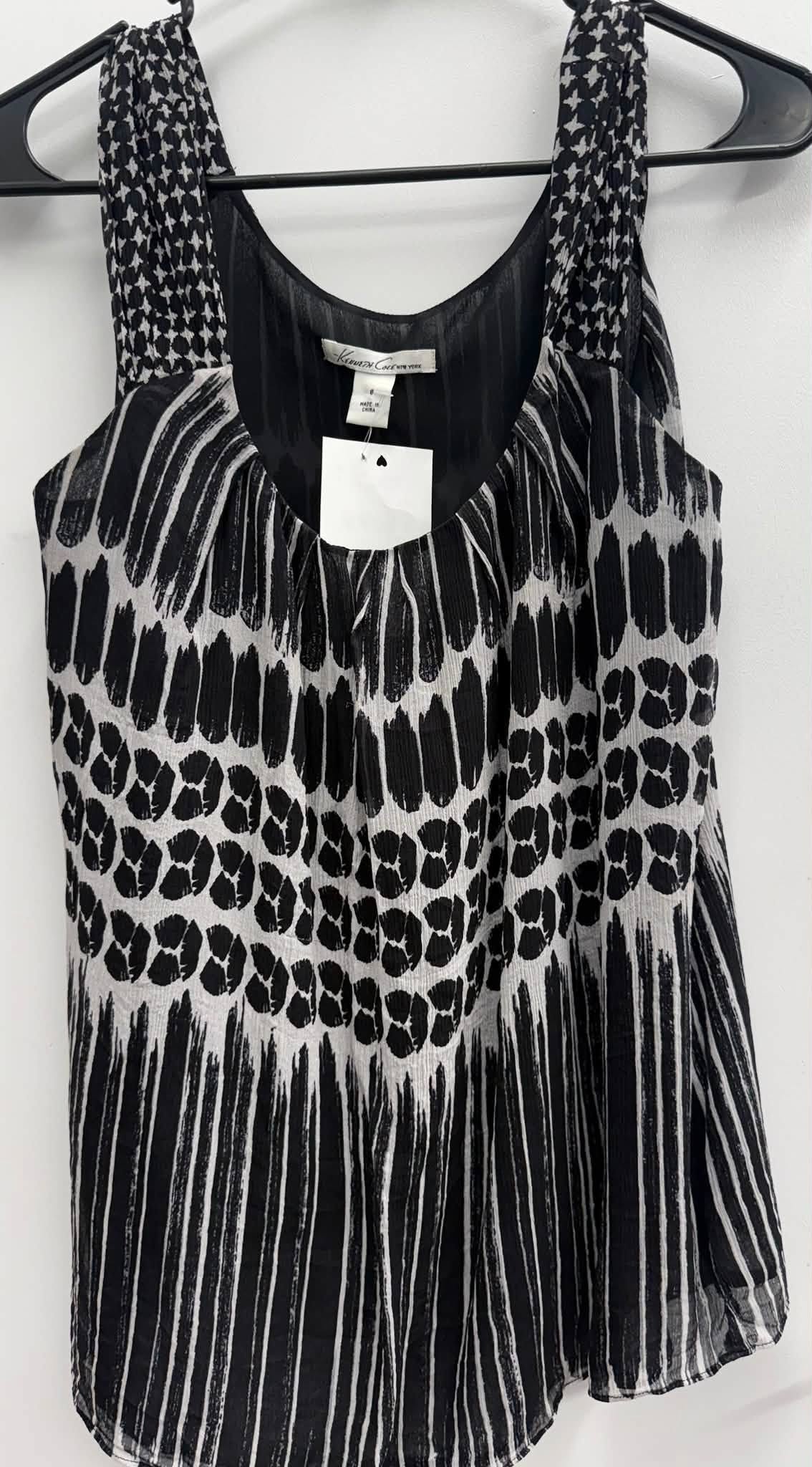 Kenneth Cole Sleeveless White/Blk Top