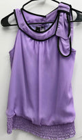 Purple Iris Sleeveless Top trimmed in Black