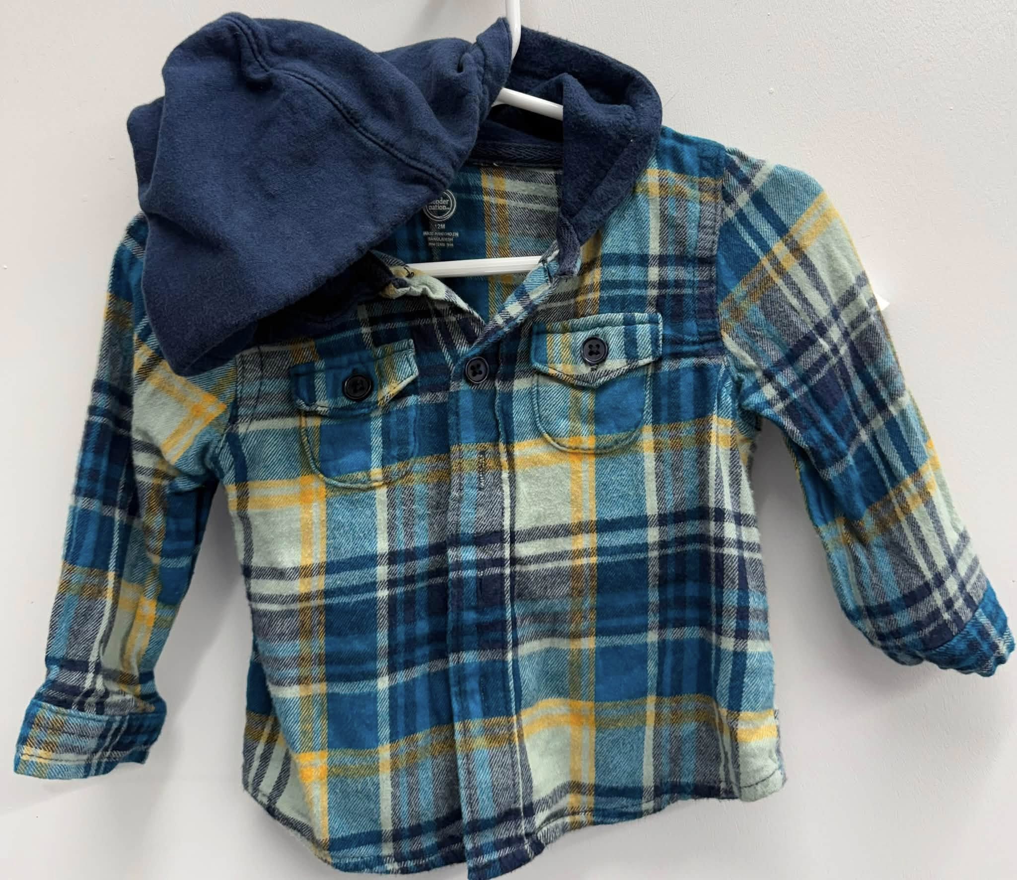 Hooded WN Flannel Infant Button Up