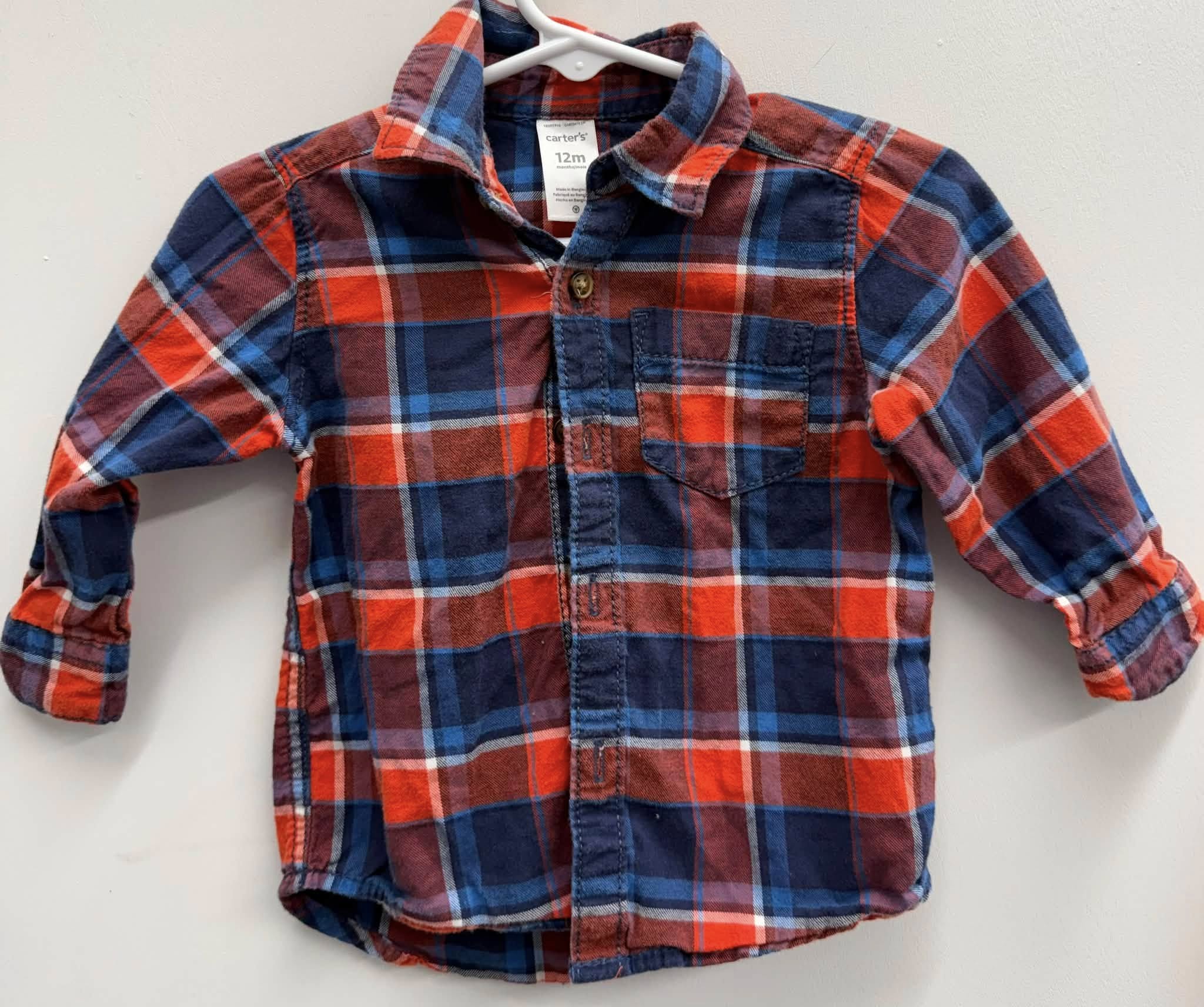 Carters Brand Plaid Infant Button Up