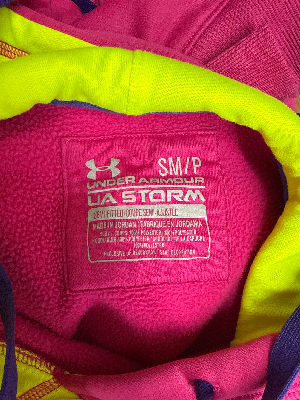 Under Armour Neon Logo Hoodie – Size Small/Medium