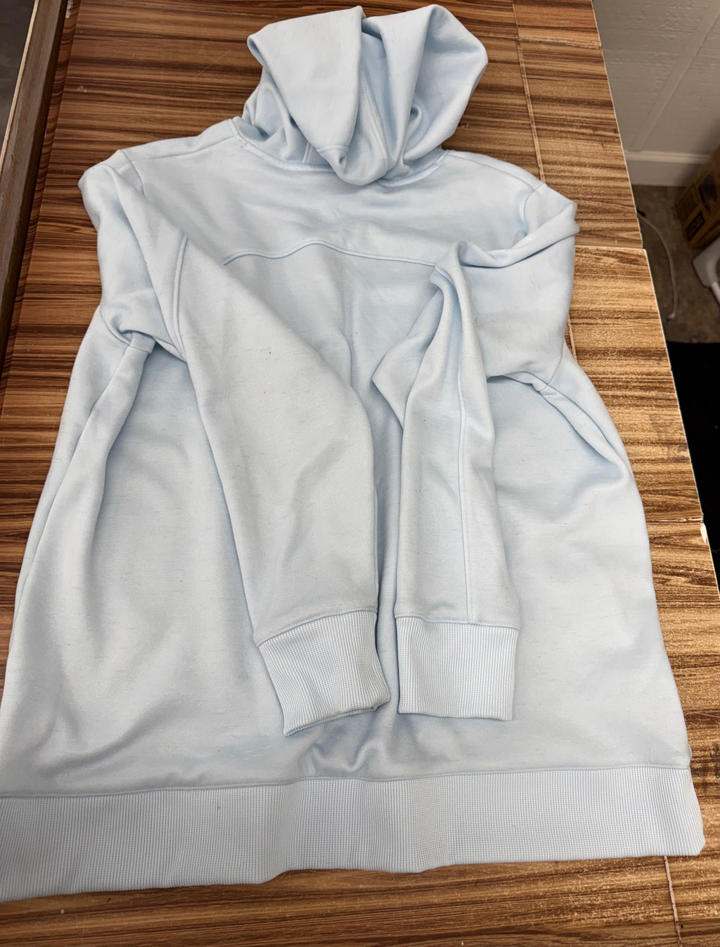 Under Armour Light Blue Funnel Neck Hoodie - Size Large