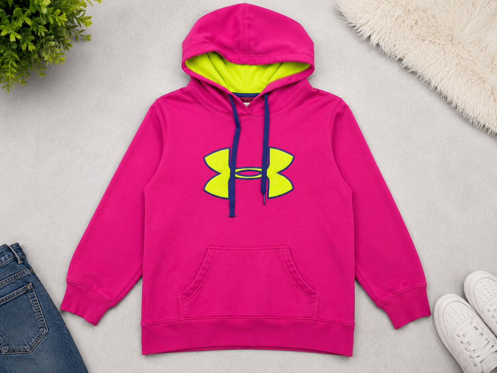 Under Armour Neon Logo Hoodie – Size Small/Medium