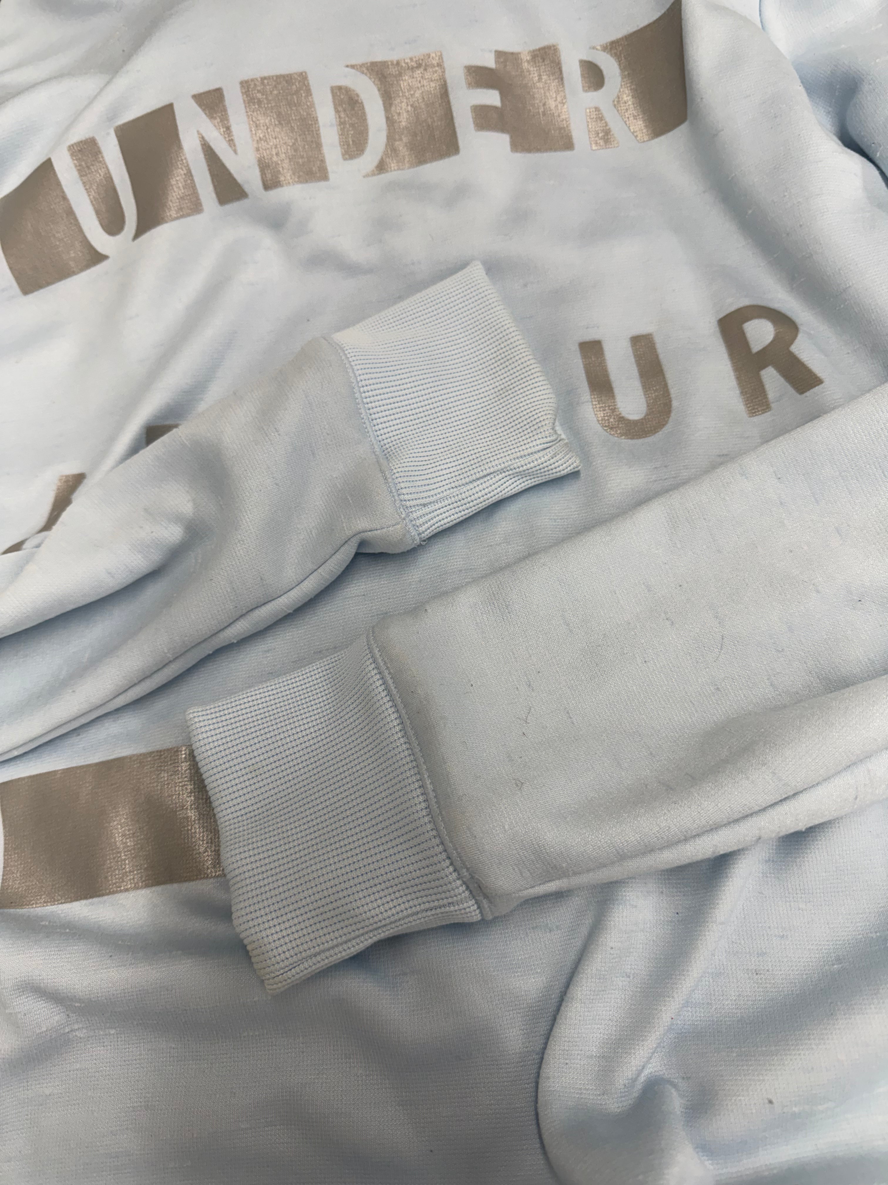 Under Armour Light Blue Funnel Neck Hoodie - Size Large