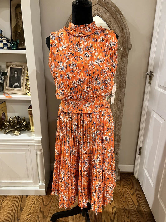 Sunshine Bloom Pleated Midi Dress – Size XL 🌸✨