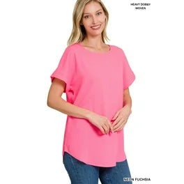 Neon Fuchsia Relaxed Fit Top – Size Large