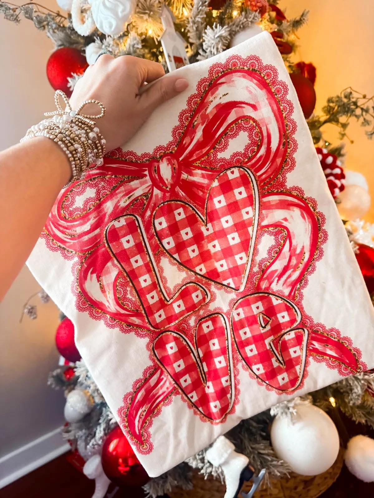 Red & White Checkered Heart