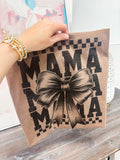 Black Checkered Mama w/ Coquette Bow