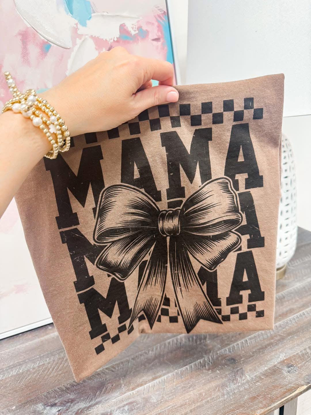 Black Checkered Mama w/ Coquette Bow