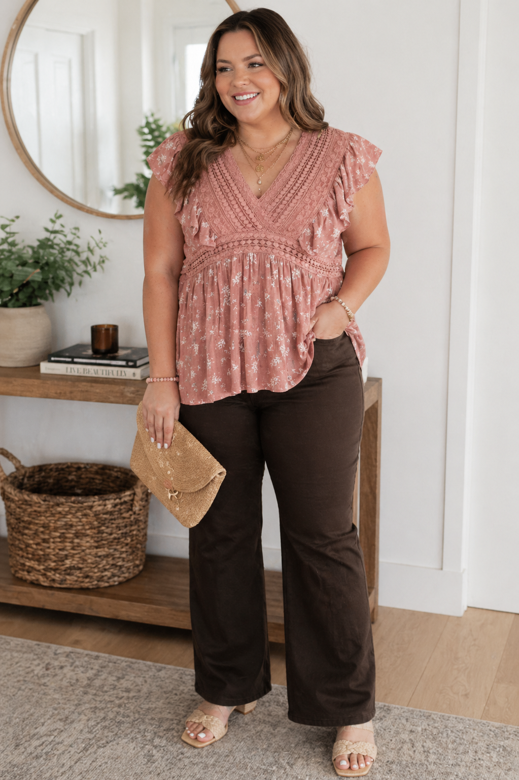 The Willow Bloom Ruffle Blouse - Size Medium